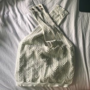 Off White Free People Halter Knit Top